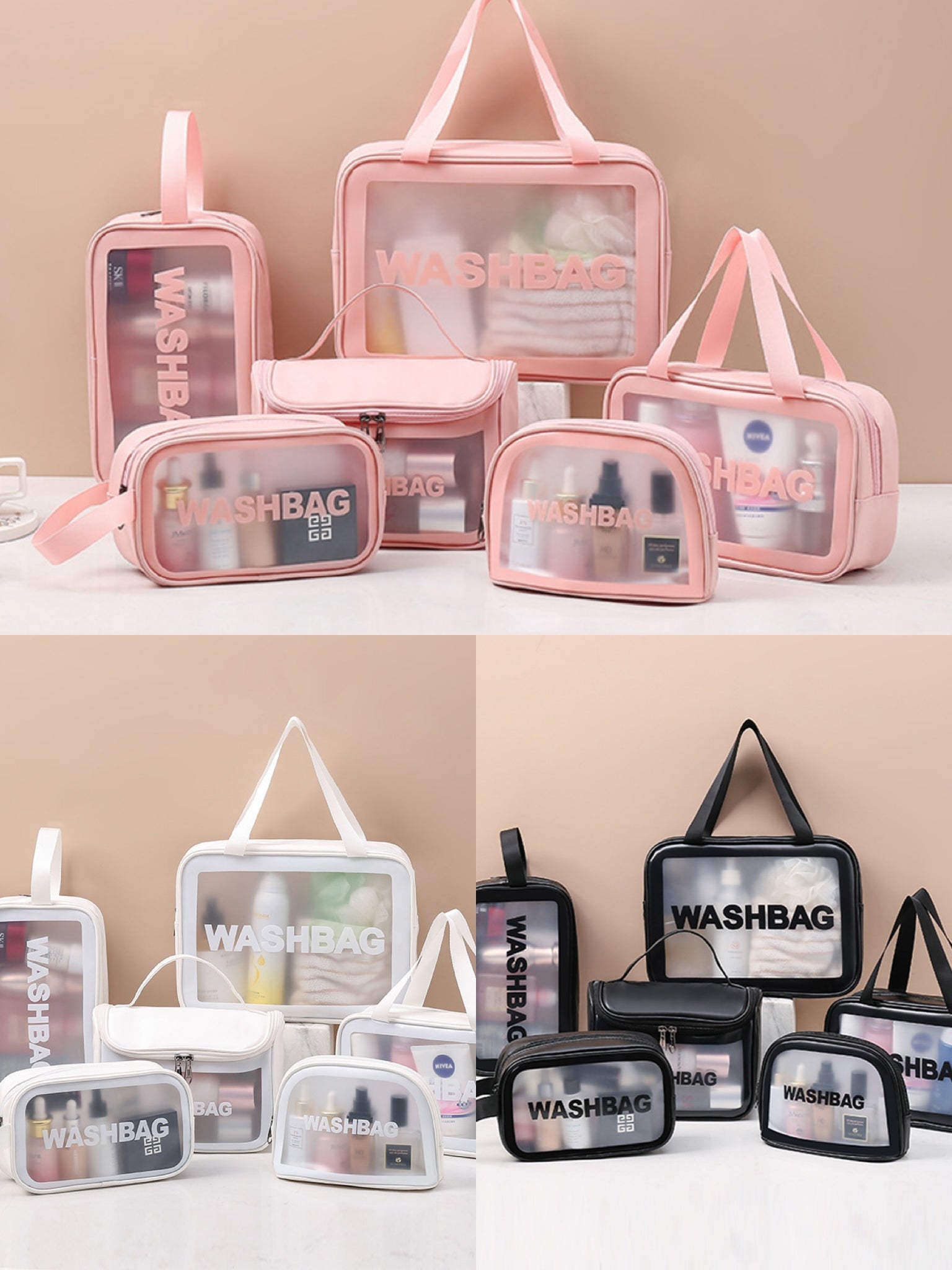 6 Pcs Neceser para Hombre y Mujer-Bolsa de Maquillaje Impermeable para Viaje