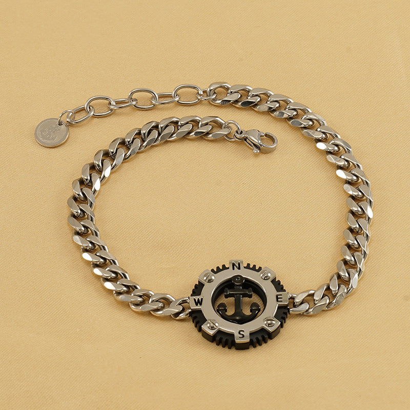 Pulsera gruesa de cadena Holybook – diseño náutico en acero inoxidable