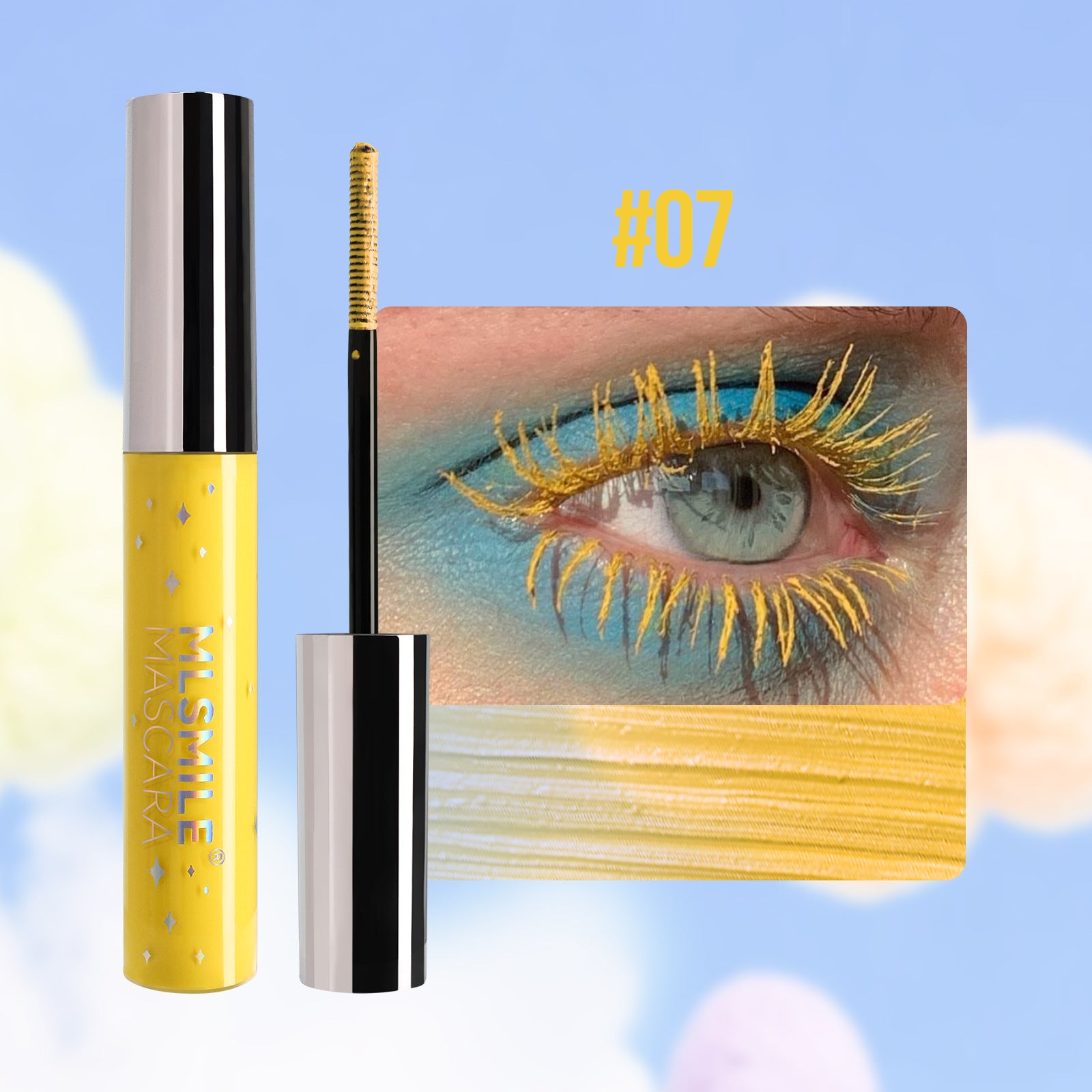Rímel amarillo Holybook – maquillaje de ojos original con toque divertido y perlado