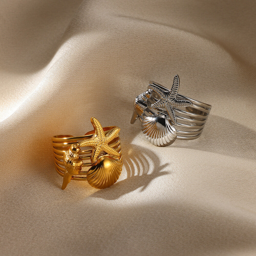 Anillos abiertos de acero inoxidable Holybook – diseño geométrico y moderno, 10 estilos