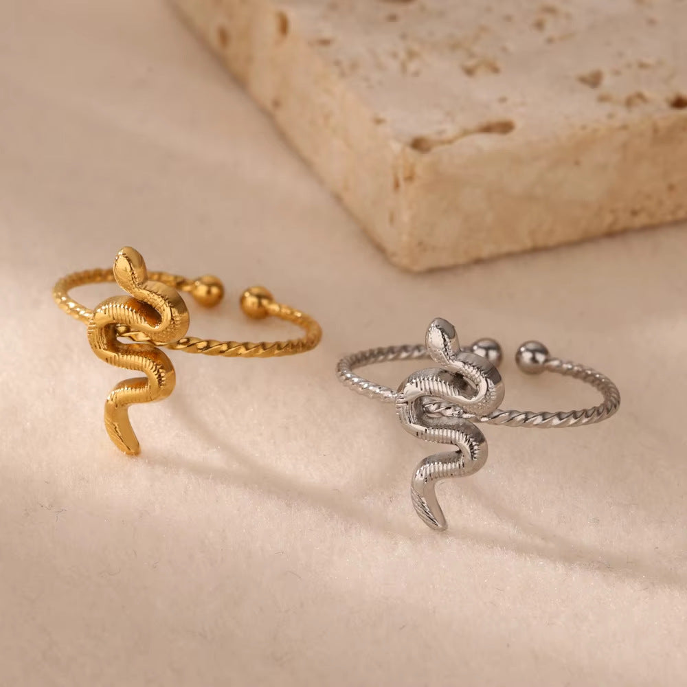 Anillos abiertos de acero inoxidable Holybook – diseño geométrico y moderno, 10 estilos