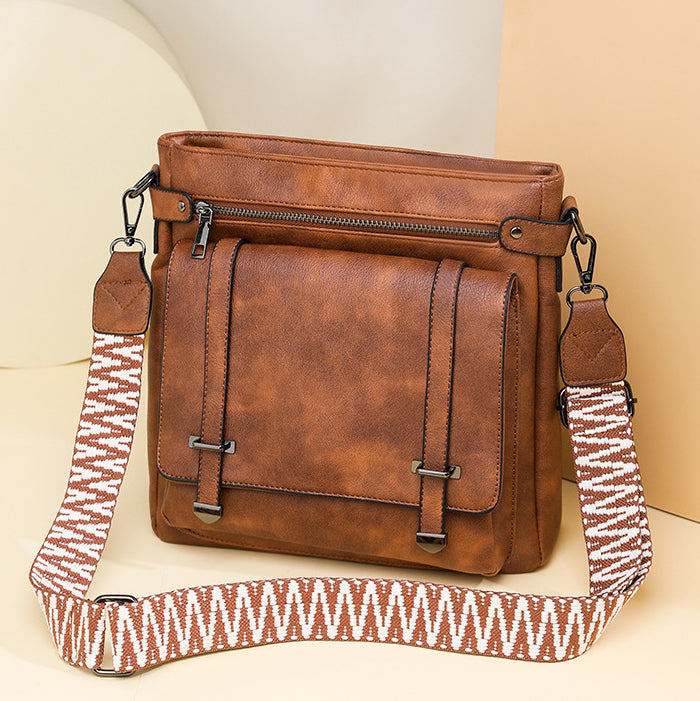 Bolsa Holybook estilo tote vintage con múltiples bolsillos – modelo original en color neutro
