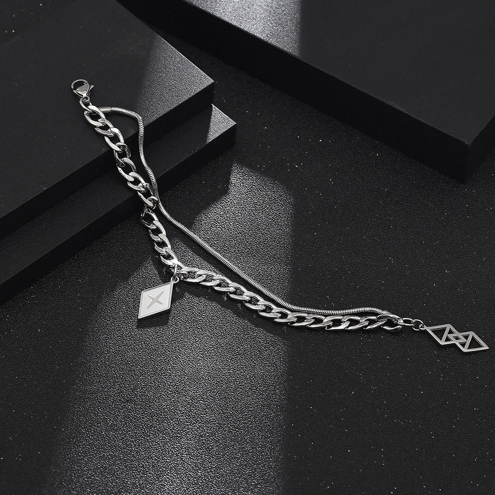 Pulsera moderna de doble cadena Holybook – joyería urbana de moda en México