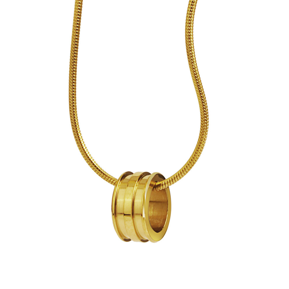 Collar con dije pequeño cilíndrico – accesorio sofisticado para mujer