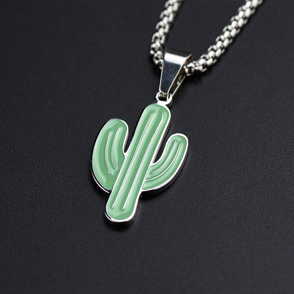 Joyería Holybook – collar de cactus acero titanio ajustable