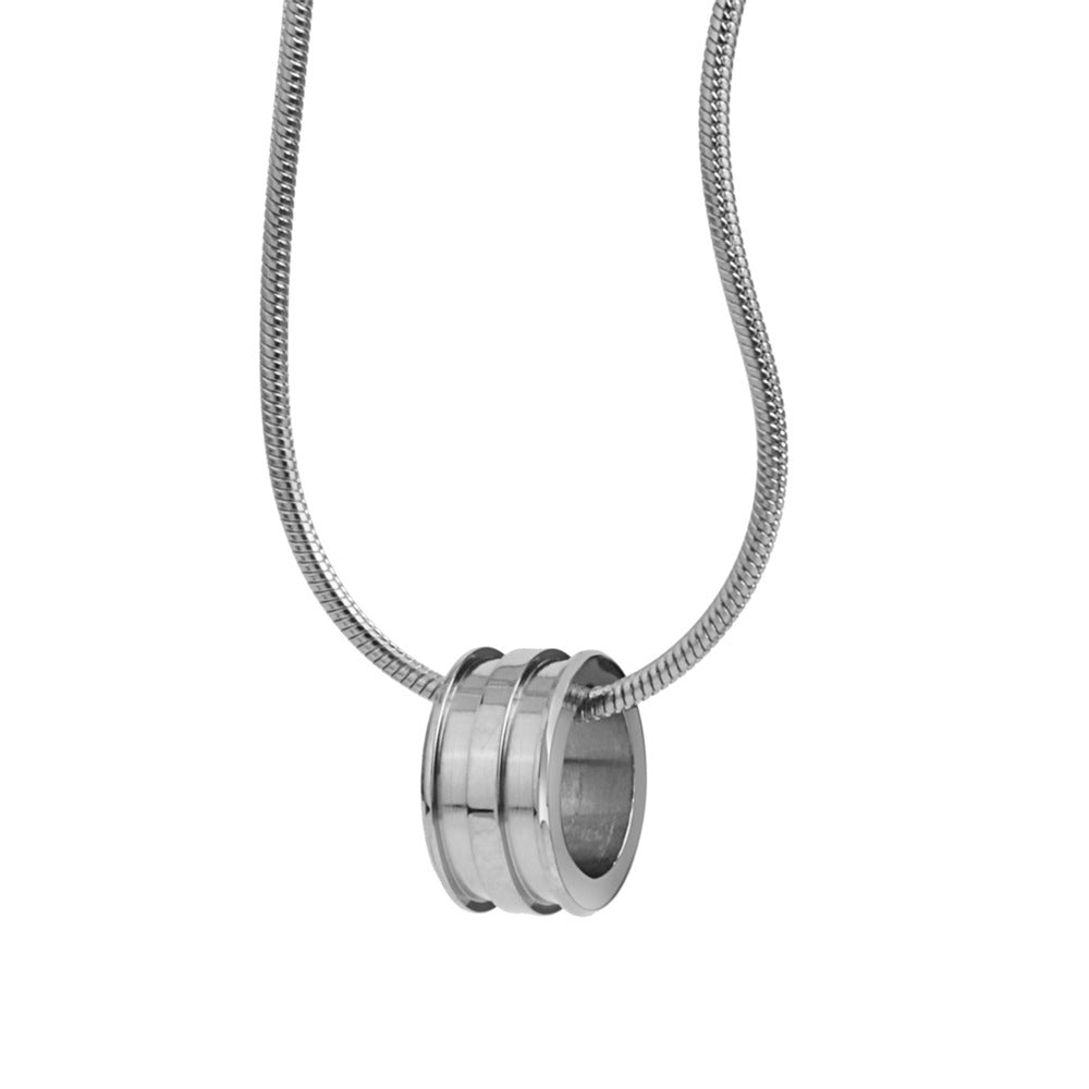 Collar cilíndrico de acero inoxidable Holybook – diseño elegante para mujer