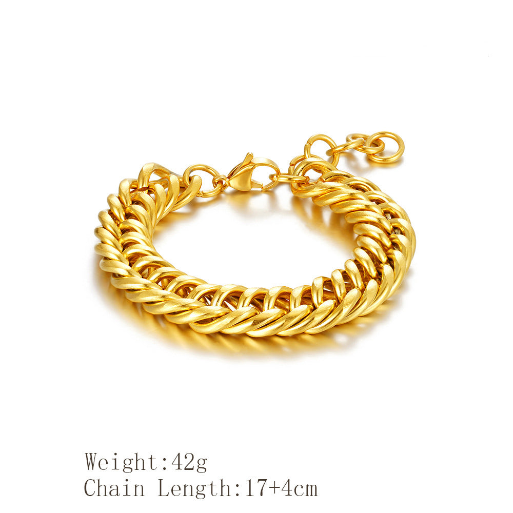 Pulsera de acero inoxidable hombre dorada – joyería urbana Holybook con estilo