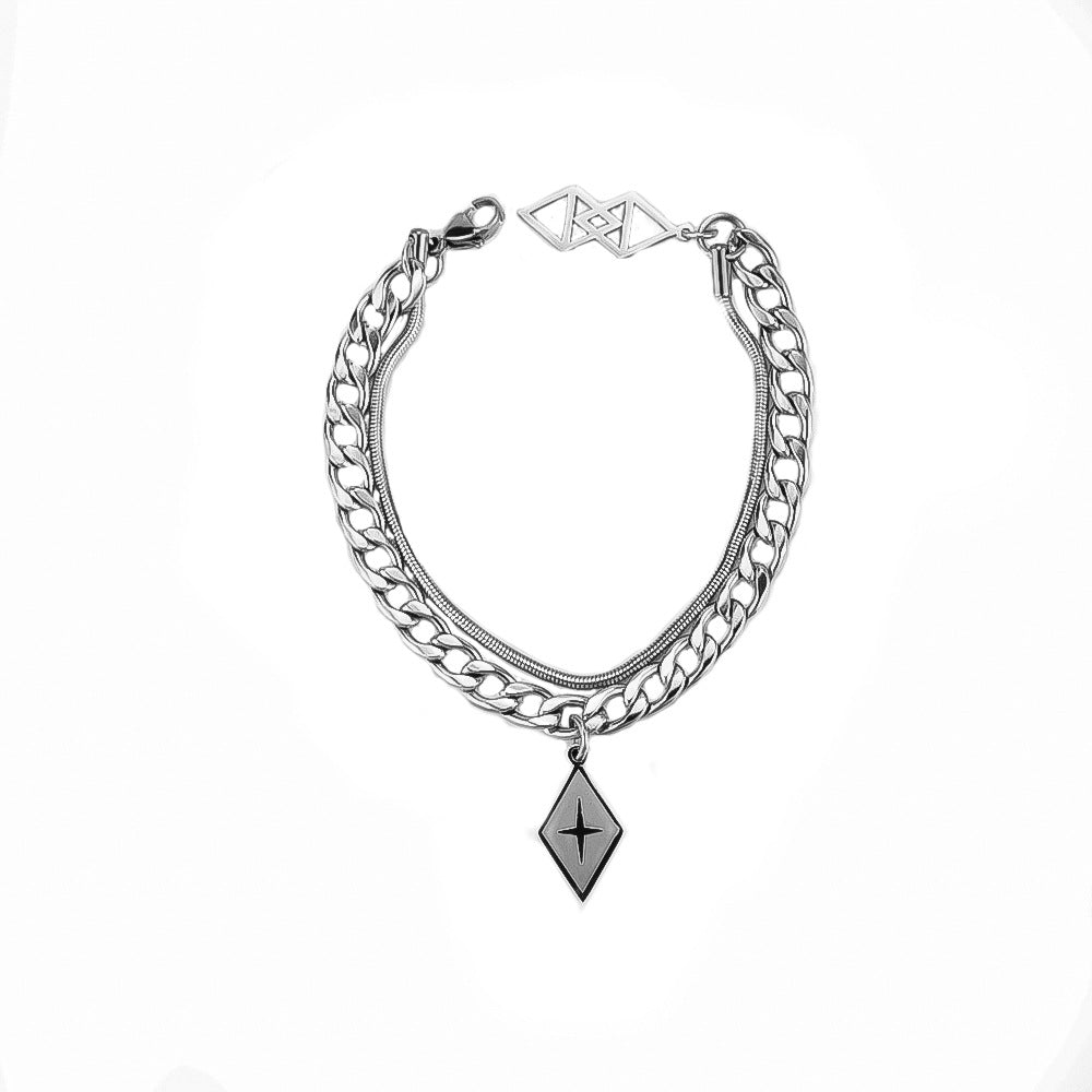 Pulsera moderna de doble cadena Holybook – joyería urbana de moda en México