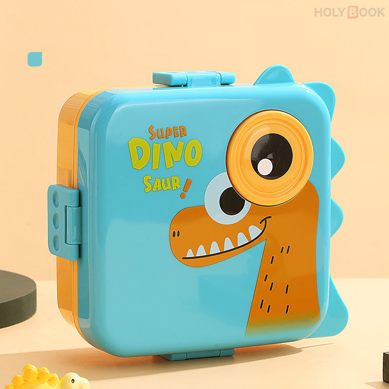 1600ML Fiambrera Infantil Cuadrada De Doble Compartimento Con Cuchara, Calentable (Personalizado)