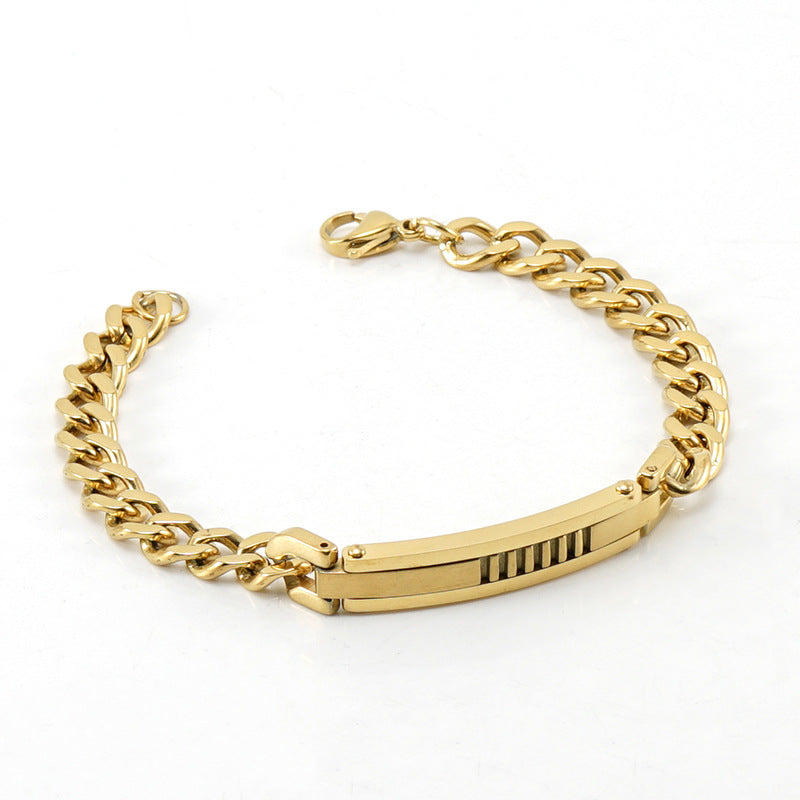 Pulsera masculina unicolor de titanio – estilo sobrio y contemporáneo
