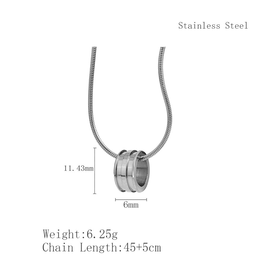 Collar cilíndrico de acero inoxidable Holybook – diseño elegante para mujer