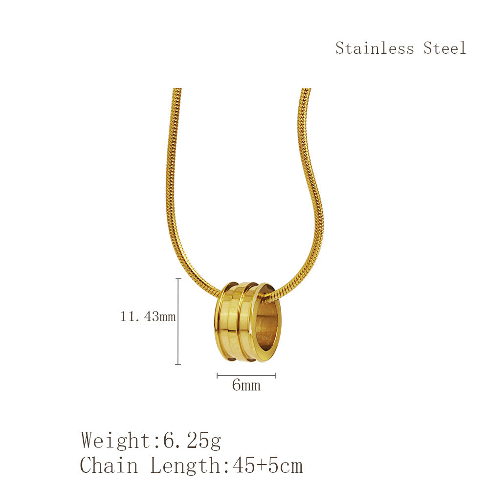 Collar cilíndrico de acero inoxidable Holybook – diseño elegante para mujer