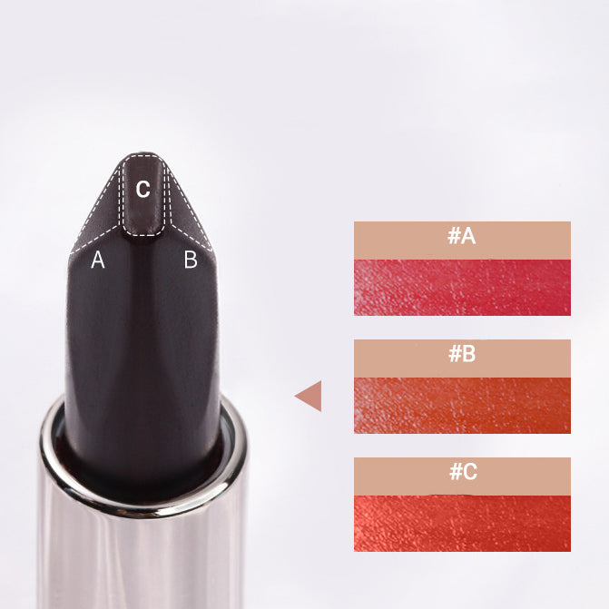 Punta triangular del labial Holybook – tres colores integrados para aplicación precisa