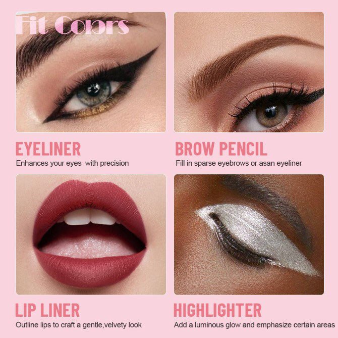 look de ojos definido con delineador negro del bolígrafo multifunción Holybook