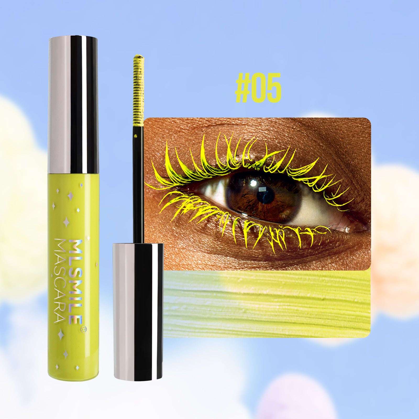 Rímel amarillo neón Holybook – look atrevido para cosplay o festivales
