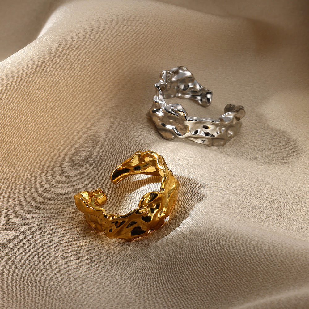 Anillos abiertos de acero inoxidable Holybook – diseño geométrico y moderno, 10 estilos