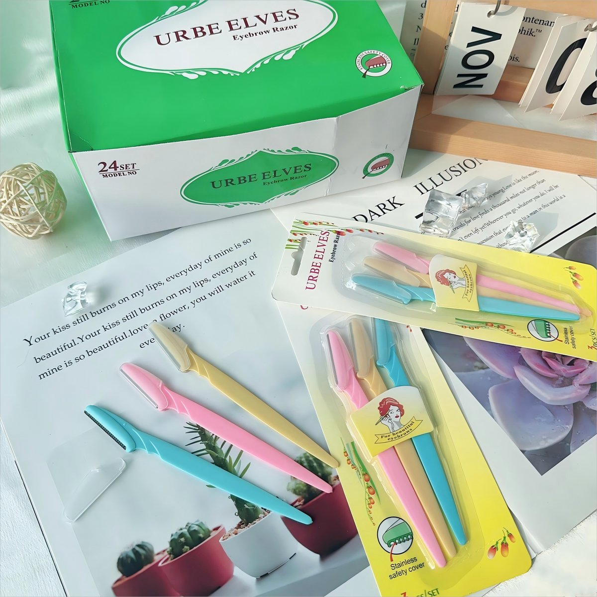 Cuchilla de cejas portátil con protector de seguridad