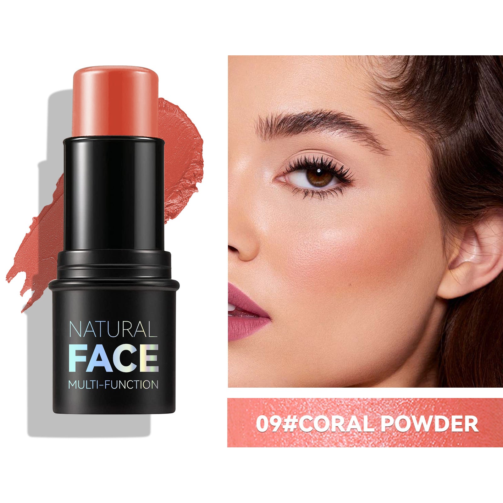 rubor coral en barra para maquillaje de verano;labial en barra tono rojo clásico para labios intensos