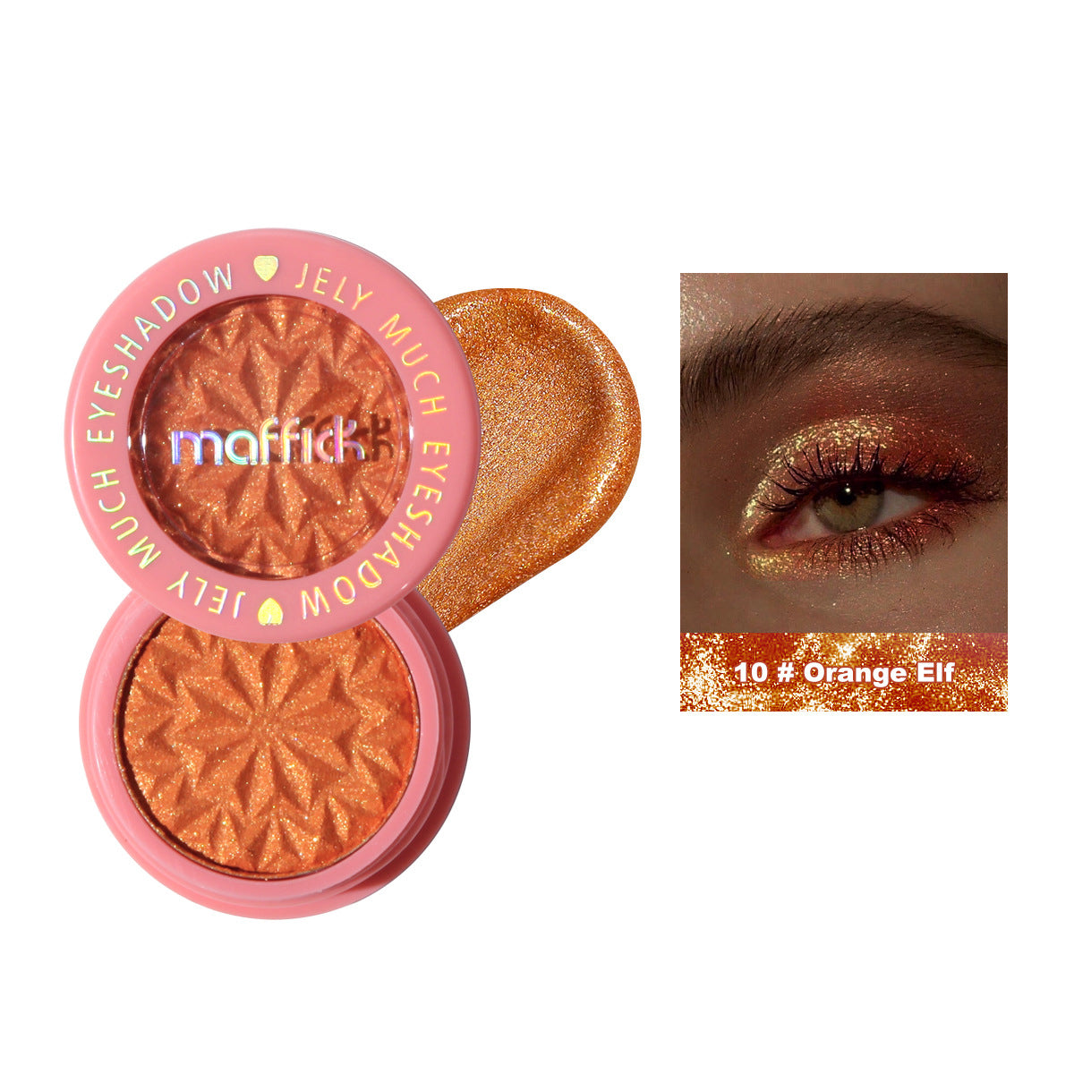 sombra de ojos naranja perlada para looks cálidos
