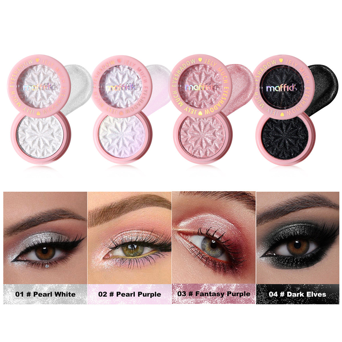 maquillaje profesional con sombras Holybook efecto nacarado en párpados