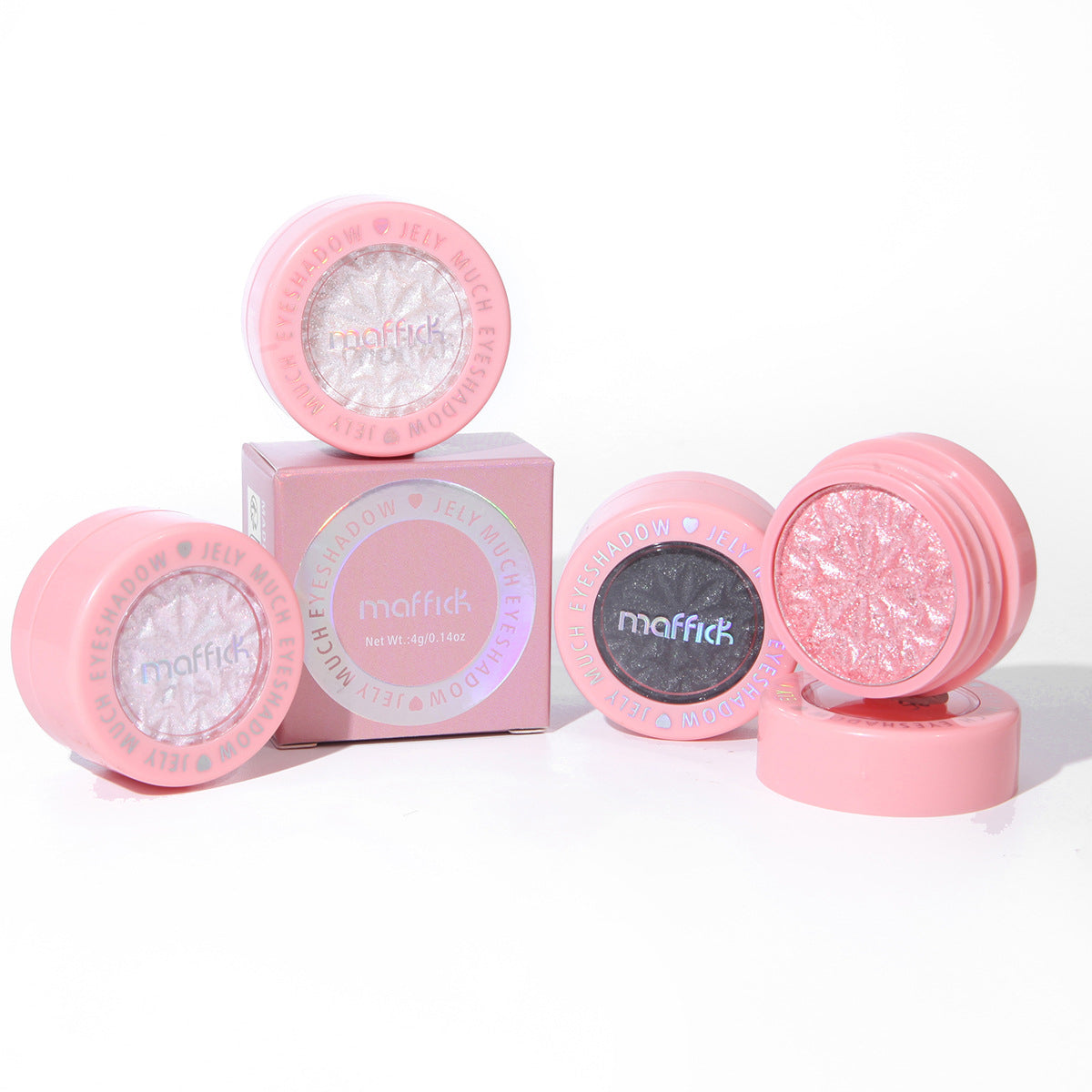 estilo romántico con sombras rosadas y lilas con brillo sutil