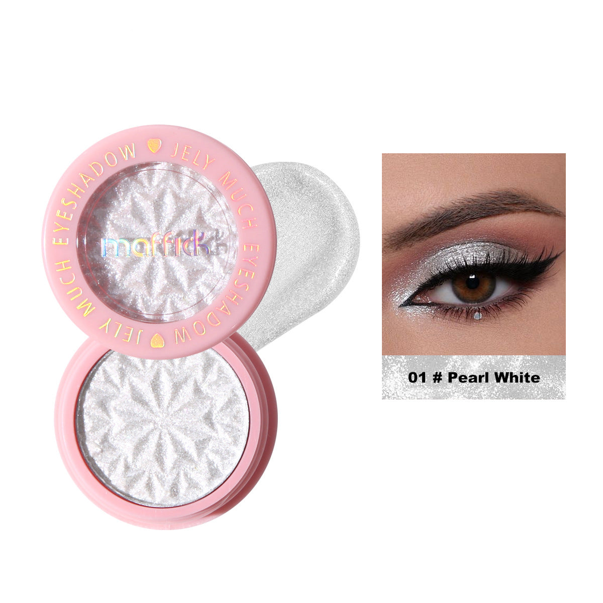 sombra de ojos tono blanco perla con efecto nacarado
