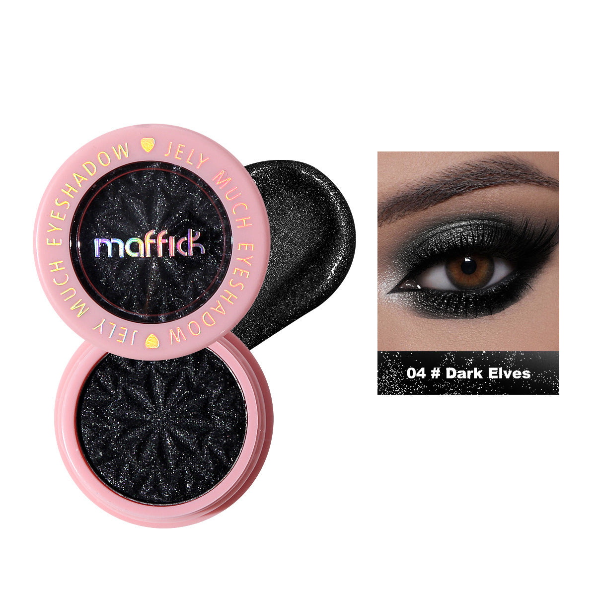 sombra de ojos negra intensa con acabado satinado