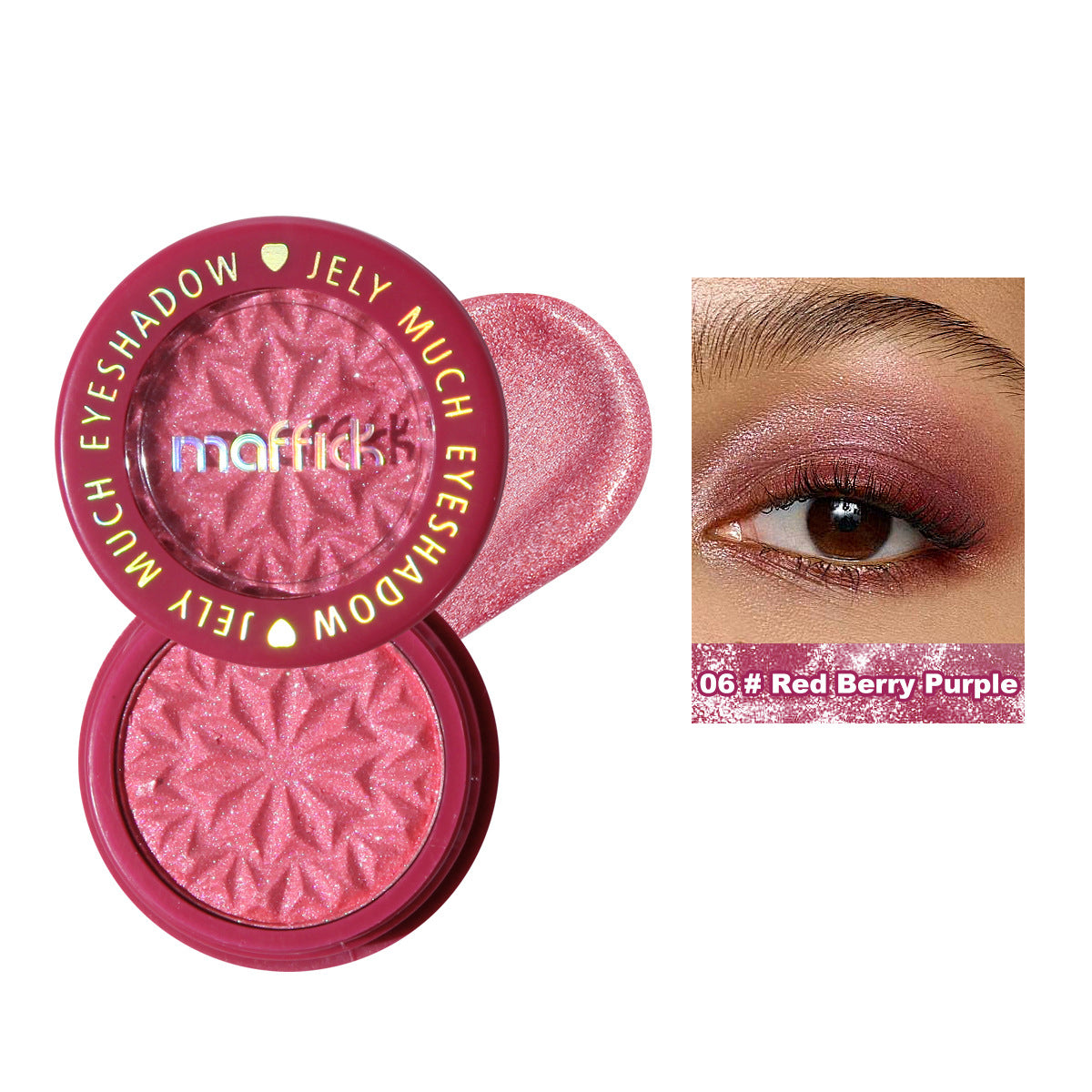 sombra de ojos berry brillante con alta pigmentación