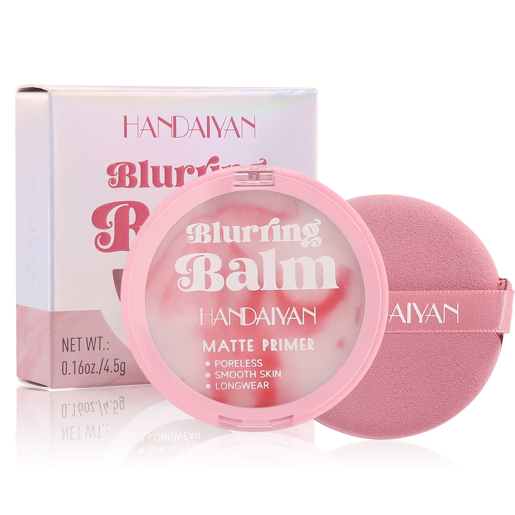 polvo compacto rosa para control de brillo con acabado mate