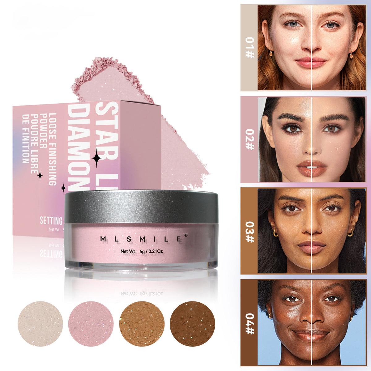 Polvo Fijador Holybook Waterproof – Mate y con Brillo | 4 tonos para piel grasa y mixta