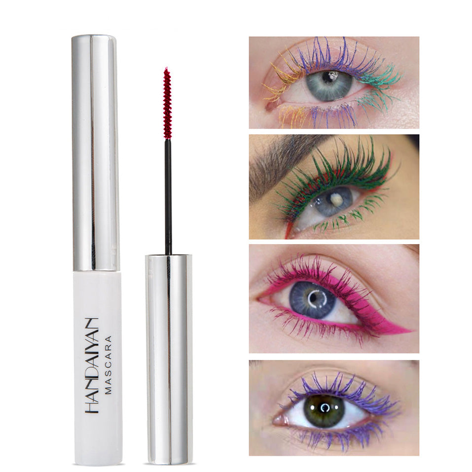 rímel Holybook de colores en disposición radial sobre fondo pastel