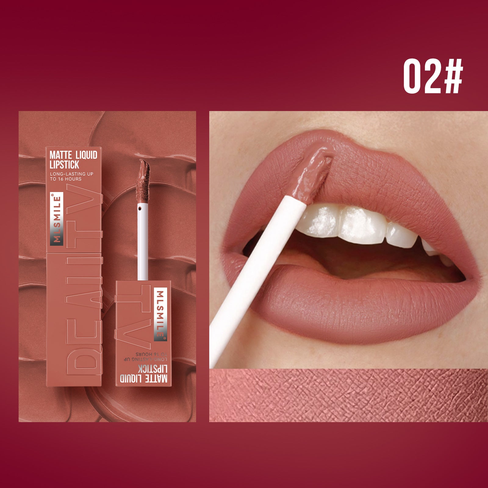 Labial líquido mate Holybook tono rojo marrón – color cálido y sofisticado para uso diario