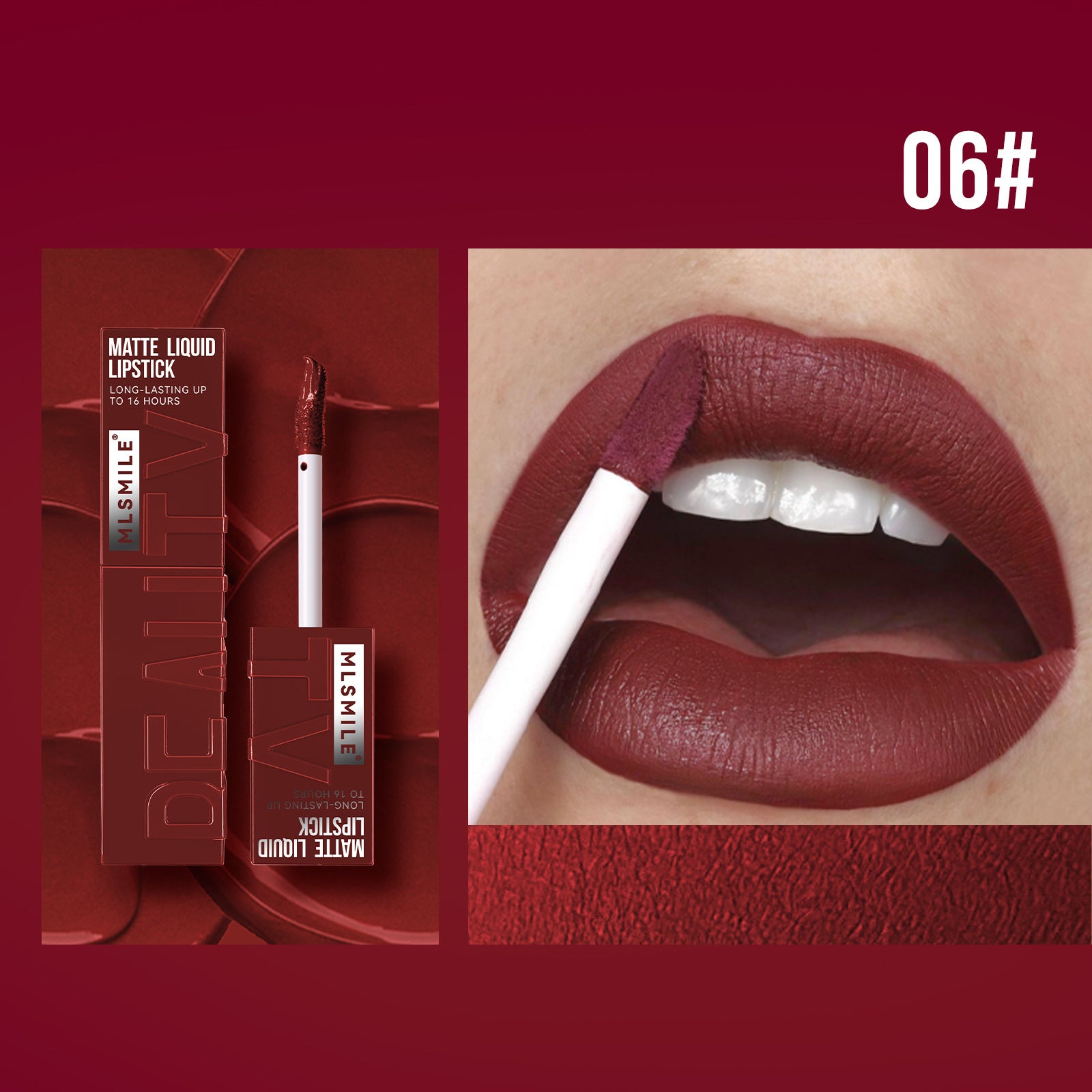 Labial líquido mate Holybook tono vino profundo – labial elegante para ocasiones especiales