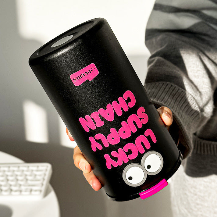 350ML/600ML Tazas de Acero Inoxidable para Café-BlackBerry Pink con Pajilla Reutilizable (Envío Inmediato)