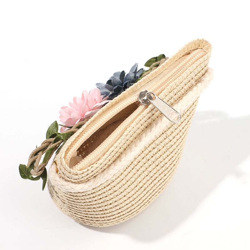 Sombrero De Paja Floral + Bolso Peque?o (300 Piezas)(Personalización) - HOLY BOOK
