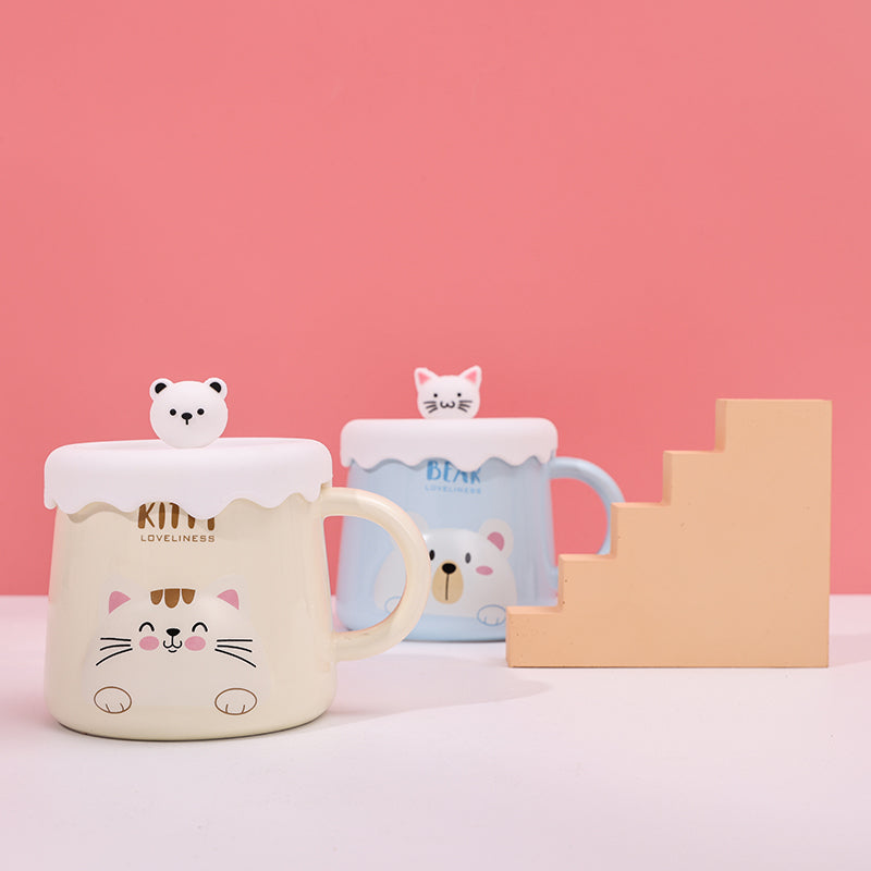 480 ml Animal Avatar Taza De Cerámica Con Tapa(Personalización) - HOLY BOOK