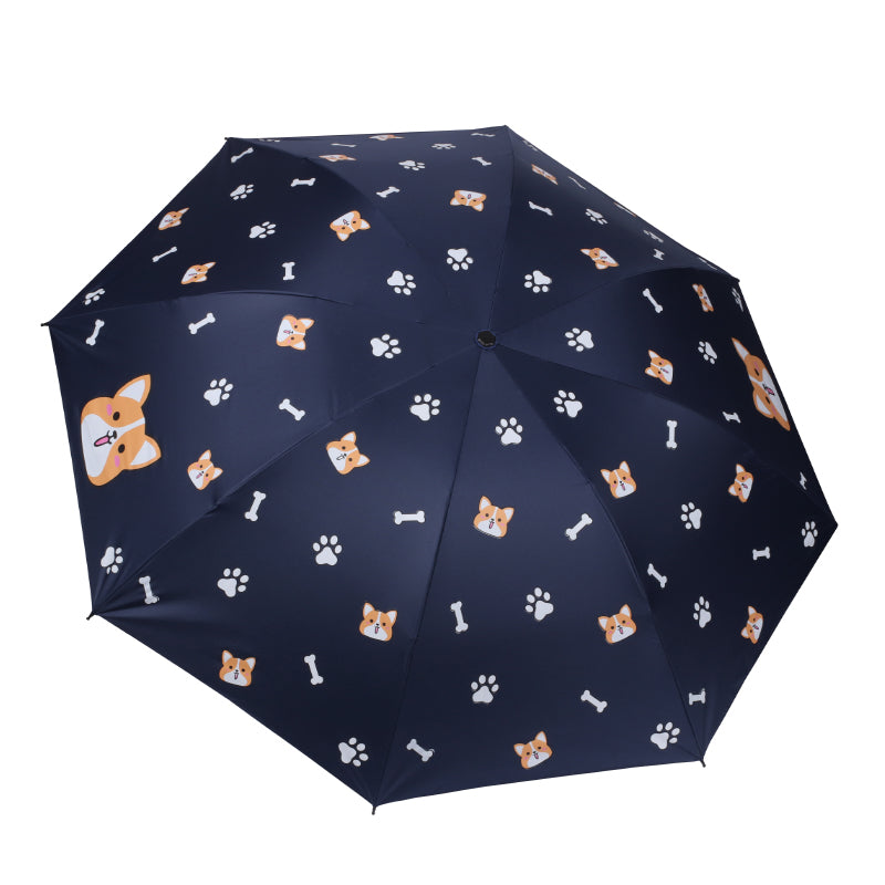 Paraguas Con Estampado De Cachorro Manual Plegable Paraguas De Estudiante Lindo Anti-ultravioleta Portátil Sombrilla (Personalizado)