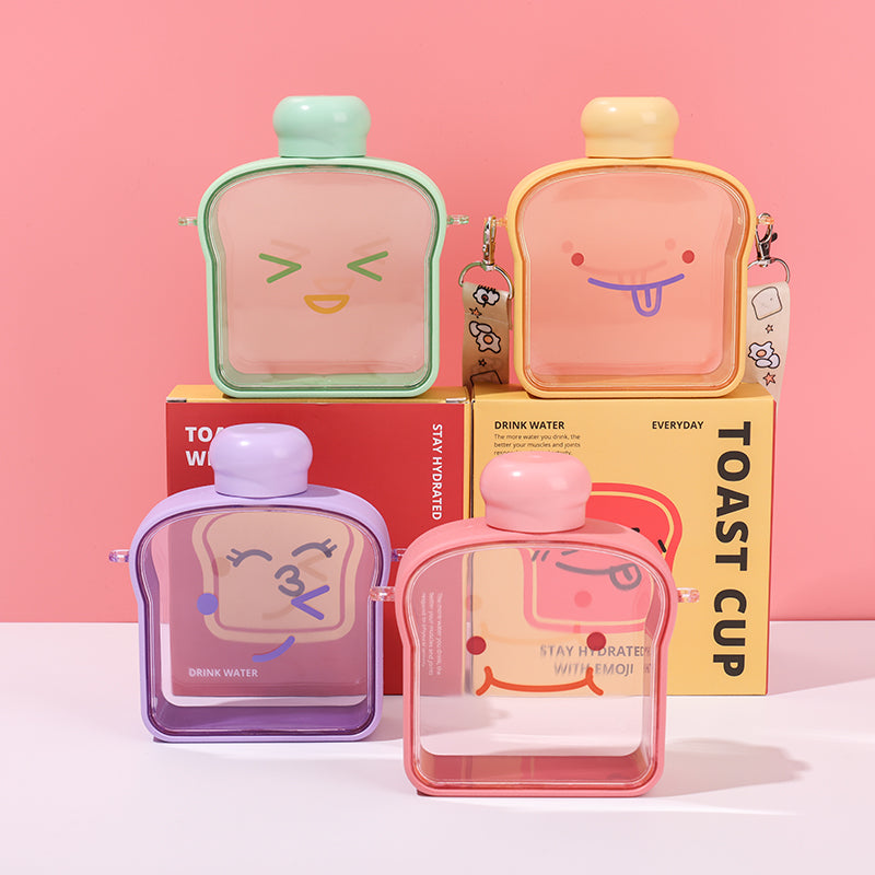 380 ml Taza de tostadas con botella de agua peque?a con emoji - HOLY BOOK