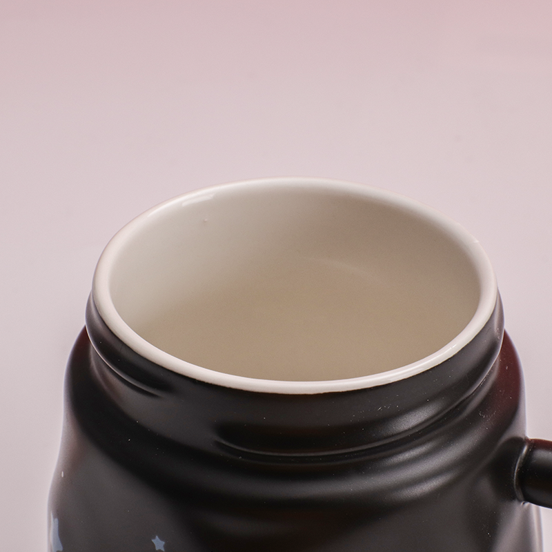 450 ml Taza De Panda De Dibujos Animados Taza De Agua De Cerámica Con Tapa Y Cuchara (Personalizado)