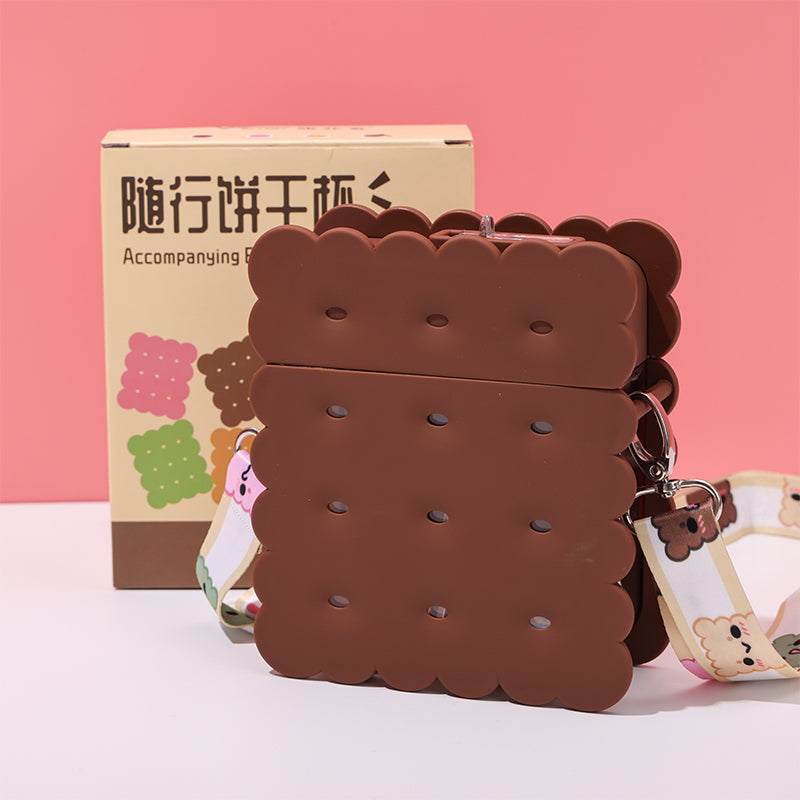 380 ml Minibotella cuadrada de galleta con pajita y correa (Personalización) - HOLY BOOK