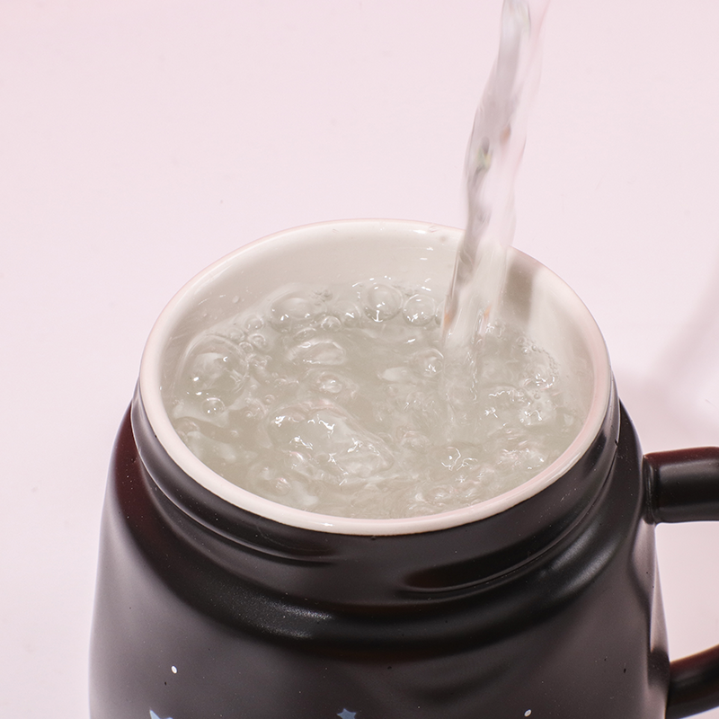 450 ml Taza De Panda De Dibujos Animados Taza De Agua De Cerámica Con Tapa Y Cuchara (Personalizado)