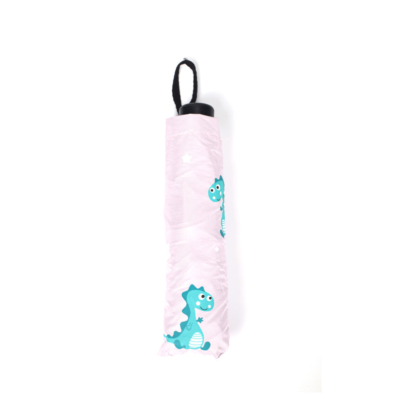 Lindo Paraguas Con Estampado De Dinosaurios Anti-ultravioleta Portátil Sombrilla Manual Plegable Paraguas De Estudiante (Personalizado)