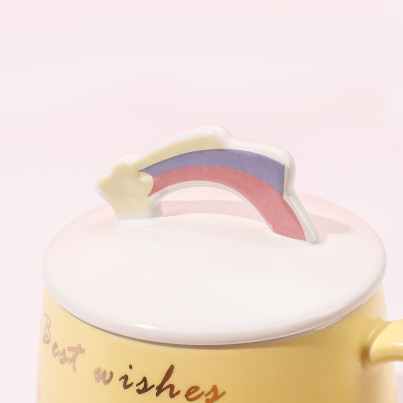 460 ml Taza De Planeta Taza De Agua De Cerámica Con Tapa Y Cuchara (Personalizado)
