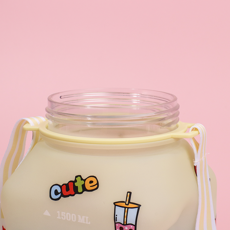 1500ML Botella De Agua Deportiva De Color Degradado Con Pegatina Vaso De Agua Inspiradora De Plástico (Personalizado)