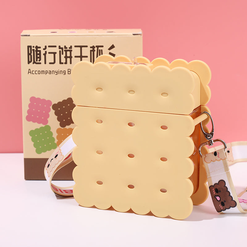 380 ml Minibotella cuadrada de galleta con pajita y correa (Personalización) - HOLY BOOK