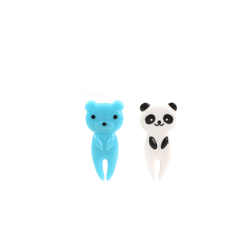 10 Piezas Tenedor De Fruta Animal De Dibujos Animados Tenedor De Resina Reutilizable Palillos De Dientes Para Ni?os (Personalizado)
