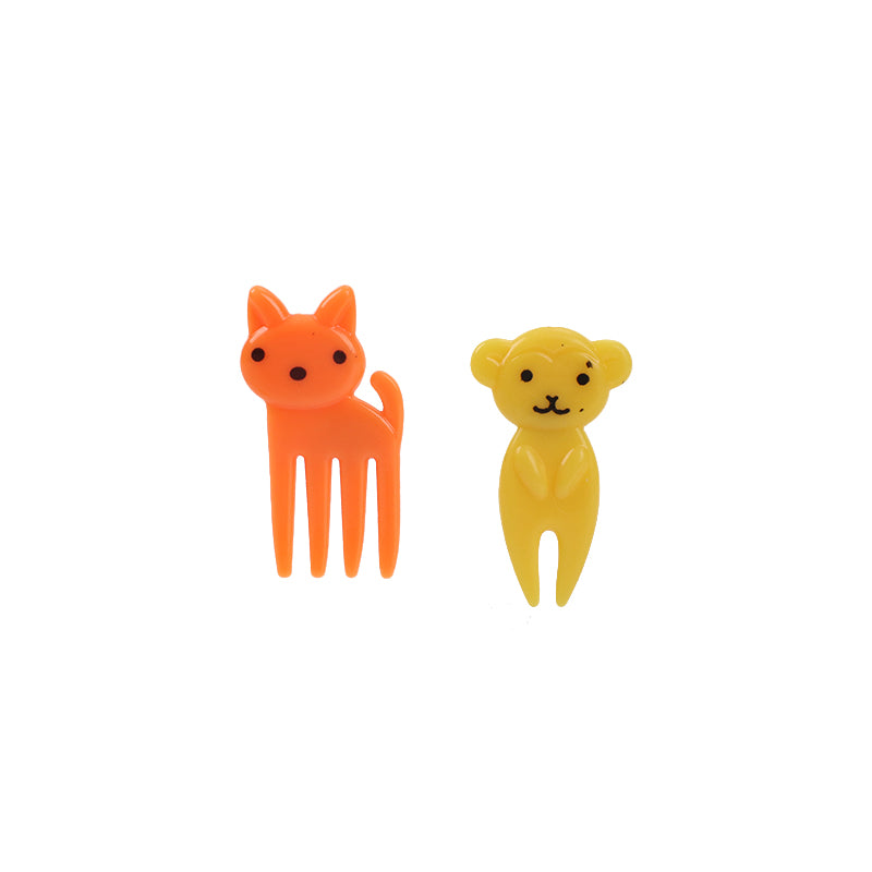 10 Piezas Tenedor De Fruta Animal De Dibujos Animados Tenedor De Resina Reutilizable Palillos De Dientes Para Ni?os (Personalizado)