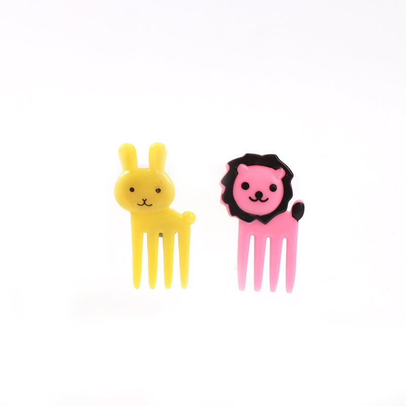 10 Piezas Tenedor De Fruta Animal De Dibujos Animados Tenedor De Resina Reutilizable Palillos De Dientes Para Ni?os (Personalizado)