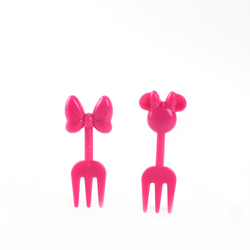 10 Piezas Palillos De Dientes De Mickey Para Ni?os Tenedor De Fruta De Dibujos Animados Tenedores De Resina Reutilizable (Personalizado)