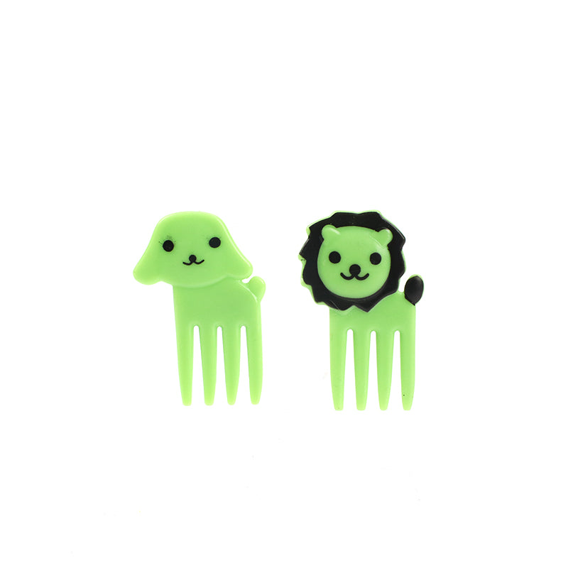 10 Piezas Tenedor De Fruta Animal De Dibujos Animados Tenedor De Resina Reutilizable Palillos De Dientes Para Ni?os (Personalizado)